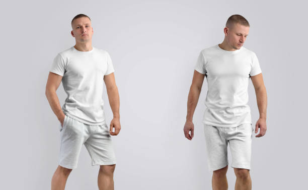 istock Two mockups for design presentation clothing with fit  guy 1176487070