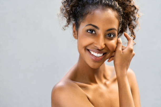 istock Young african woman after spa treatment 1176488509