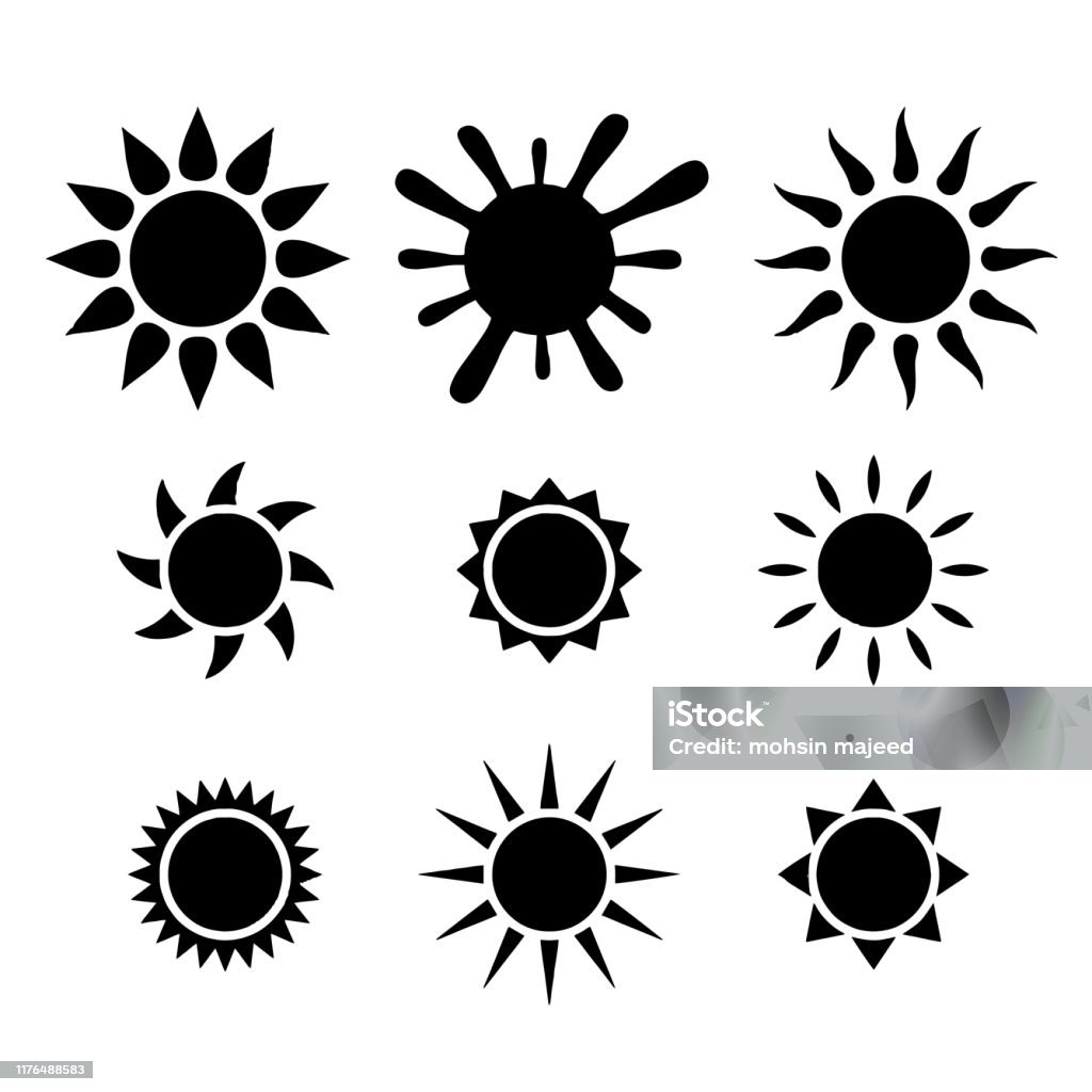 Sun Set Vectors Hand Drawn Illustration Vector Stock Illustration ...