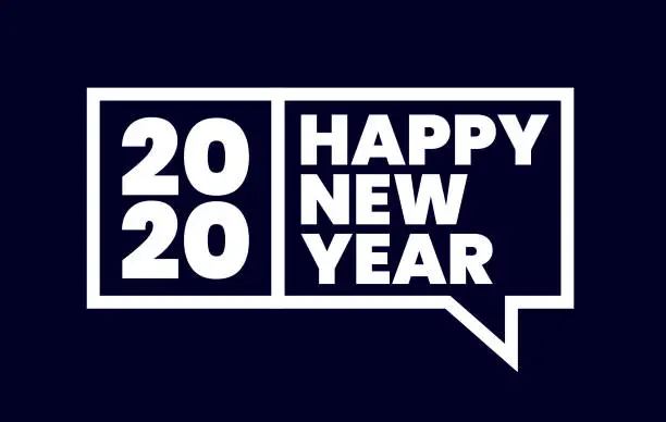 Vector illustration of Happy New Year 2020
