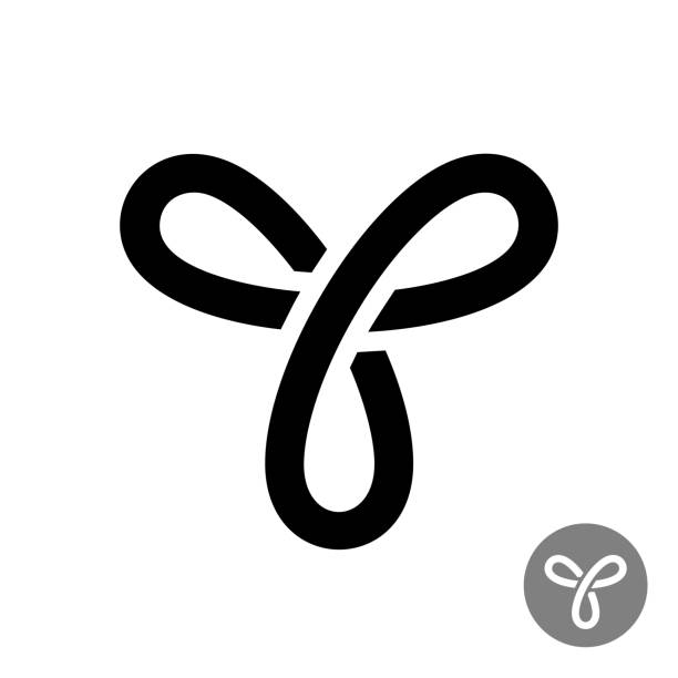 illustrations, cliparts, dessins animés et icônes de symbole de triple noeud de ligne. trois extrémités arrondies figure linéaire abstraite. - celtic knotwork