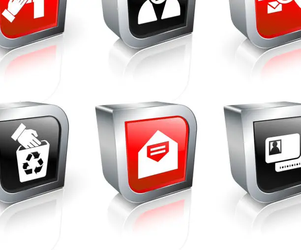 Vector illustration of mail fraud 3D royalty free vector icon set