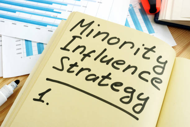 istock Minority Influence Strategy sign and working papers. 1176496128