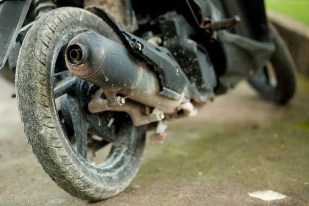 istock rear wheel of the scooter 1176496661