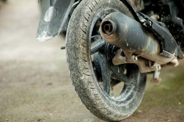 istock rear wheel of the scooter 1176497775