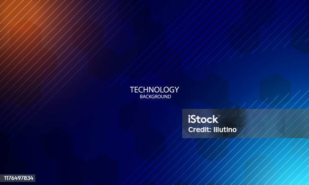 Abstract Lines Pattern Technology On Gradients Background Stock ...