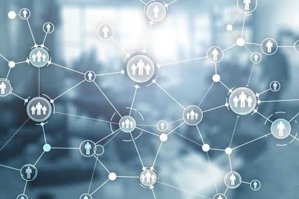 istock Network team group connected people. Corporate business wallpaper. 1176498021
