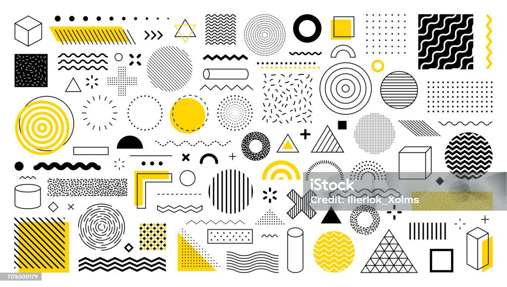 Ensemble de 100 formes géométriques. design, éléments rétro pour le web, vintage, publicité, bannière commerciale, affiche, dépliant, panneau d'affichage, vente. Collection tendance demi-ton vector es. - clipart vectoriel de Motif libre de droits Ensemble de 100 formes géométriques. design, éléments rétro pour le web, vintage, publicité, bannière commerciale, affiche, dépliant, panneau d'affichage, vente. Collection tendance demi-ton vector es. - clipart vectoriel de Motif libre de droits