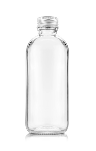 istock blank packaging transparent glass bottle for beverage or medicament product design mock-up 1176500309