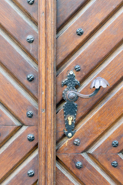 istock Old wooden door as a design element. 1176503657