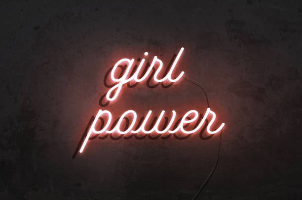 Girl power words stock photo