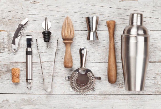 istock Cocktail utensils. Set of bar tools 1176508520