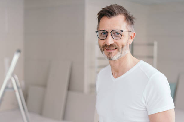 istock Bearded casual middle-aged man wearing glasses 1176509240