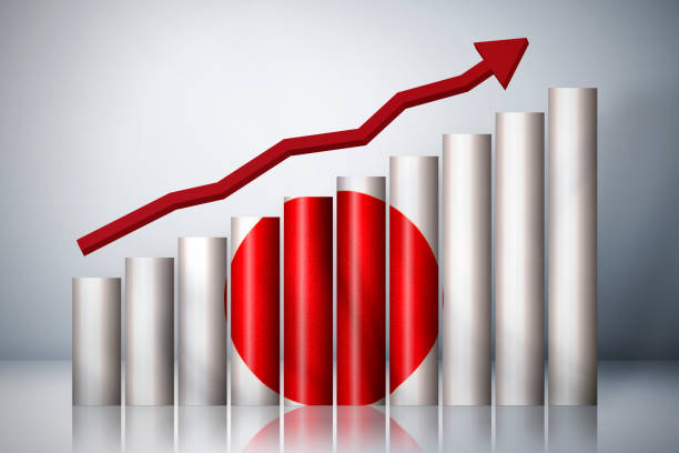 Rising graph about Japan Stock Photo