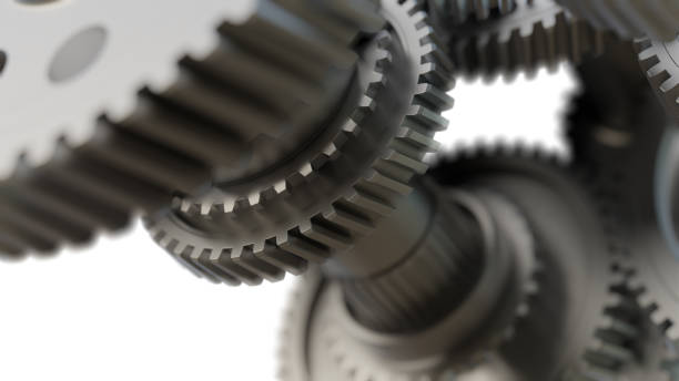 istock Gear metal wheels close-up. 3D illustration 1176514518