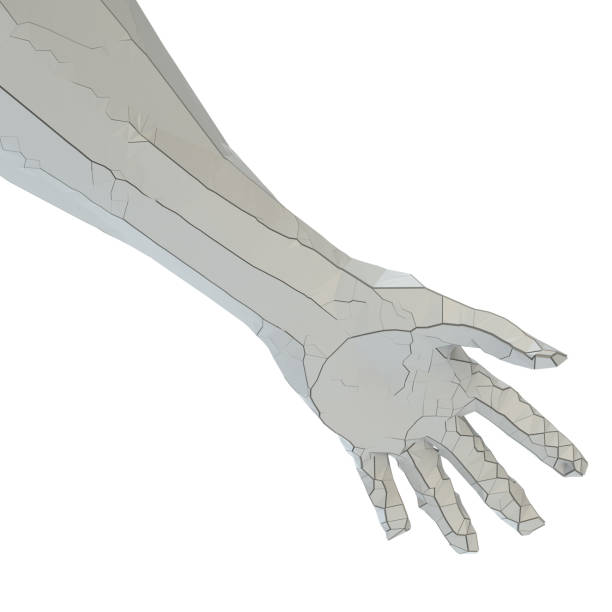 istock Abstract robot hand of white color with cracks 1176515826