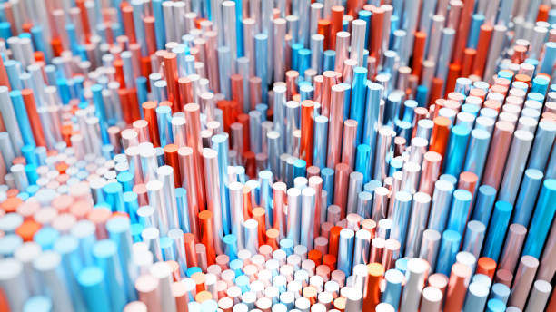 istock The background of the multi-colored cylinders is chaotic 1176516908