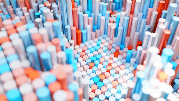 istock The background of the multi-colored cylinders is chaotic 1176517063