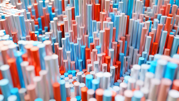 istock The background of the multi-colored cylinders is chaotic 1176517420