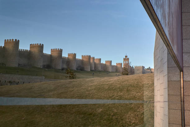 views of the city of Avila in Spain perfectly preserved medieval walled city