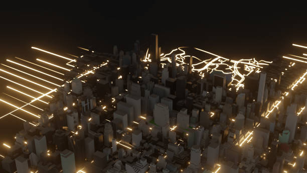 istock Modern city traffic road at night 1176525201