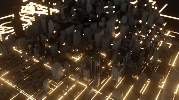istock Modern city traffic road at night 1176525278
