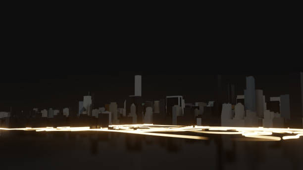 istock Modern city traffic road at night 1176525421