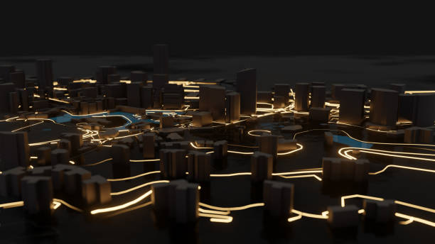 istock Modern city traffic road at night 1176525595