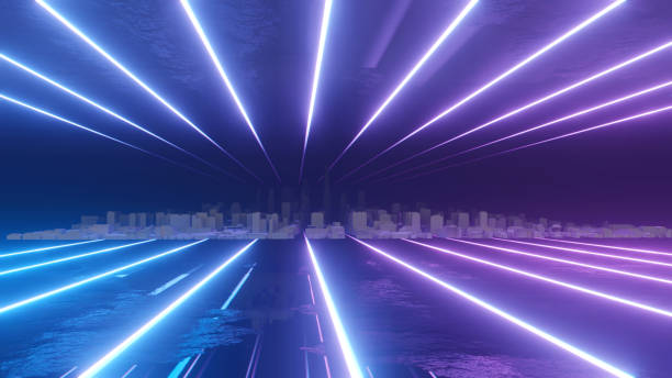 istock Abstract night city 3D illustration 1176525968
