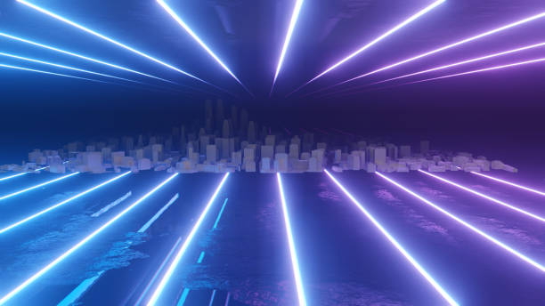 istock Abstract night city 3D illustration 1176526250