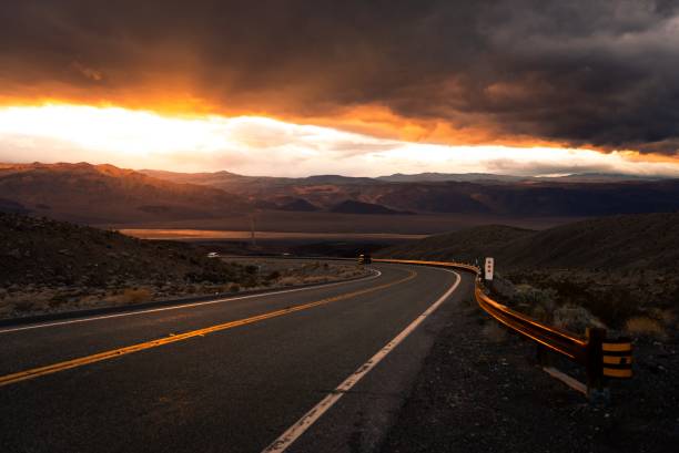 istock Cloud wall with sunset cutting through in Death Valley 1176527587