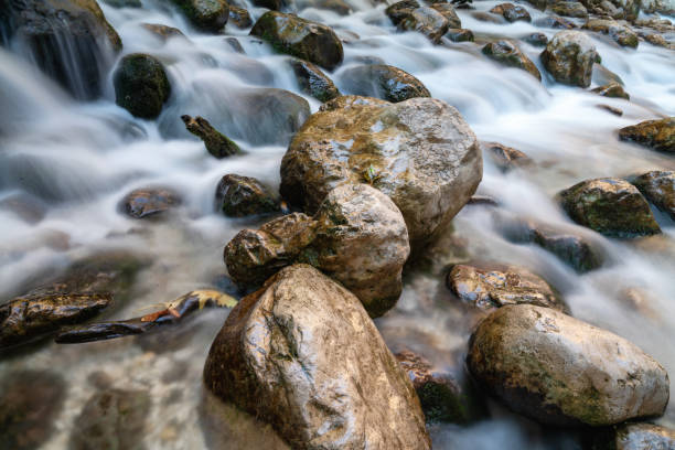 istock A view to part of a waterfall with big rocks 1176531053