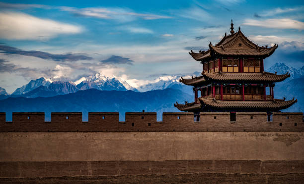 istock The Qilian Mountains behind the Fort 1176532139