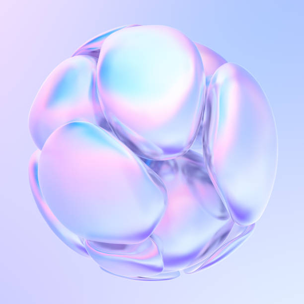 istock Abstract holographic liquid bubbles 3D shapes for posters and banners 1176539487