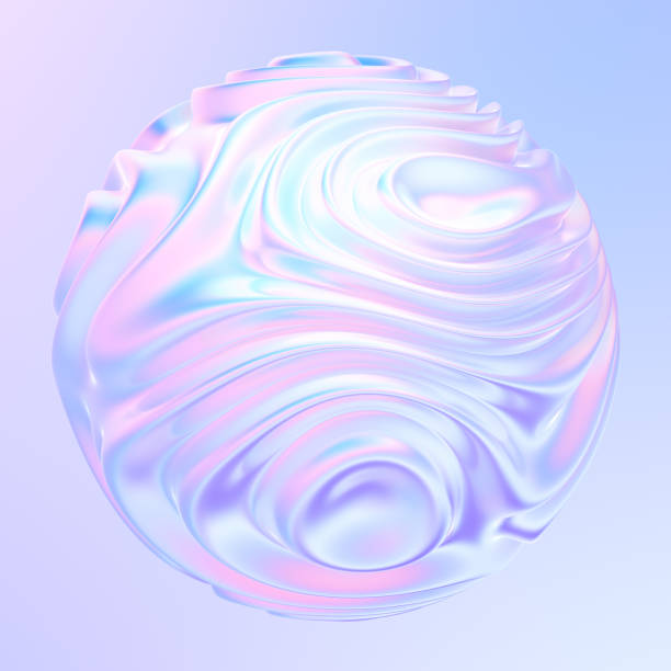 istock Abstract metallic holographic colored 3D fluid shape with waves and ripples 1176539642