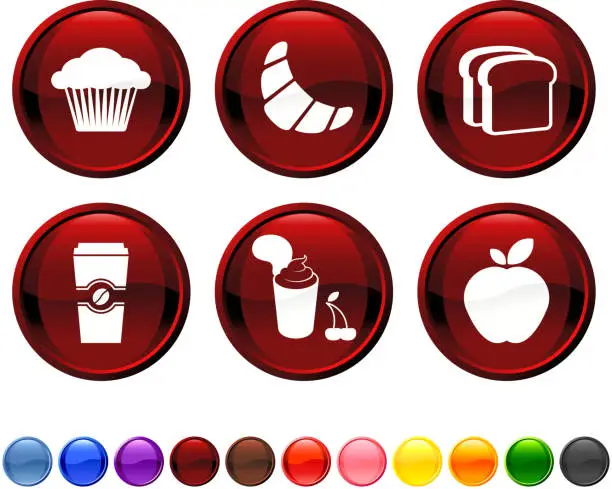 Vector illustration of quick breakfast royalty free vector icon set