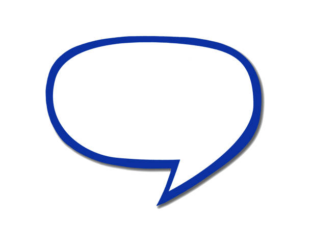 istock Navy blue speech bubble as a cloud with dark border isolated on a white background. Copy space. 1176542919