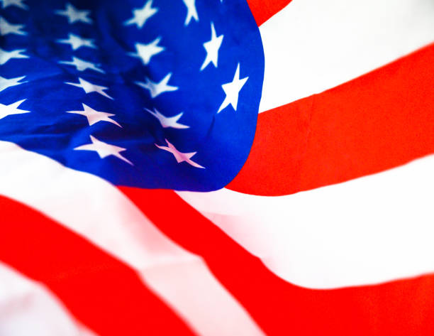 istock America flag waving with the wind for memorial day. 1176544621