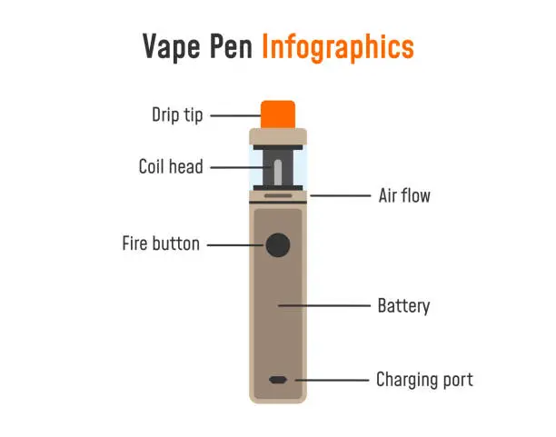 Vector illustration of Electronic cigarette infographics.