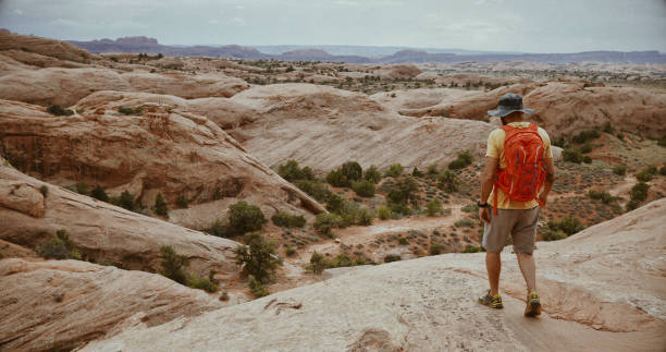 istock Man hiking near Canyonlands, Moab 1176546694