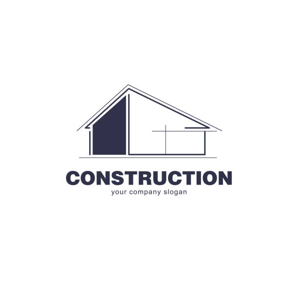 Architect construction  template. Vector design icon for building company. Architect construction  template. Vector design icon for building company. building contractor illustrations stock illustrations