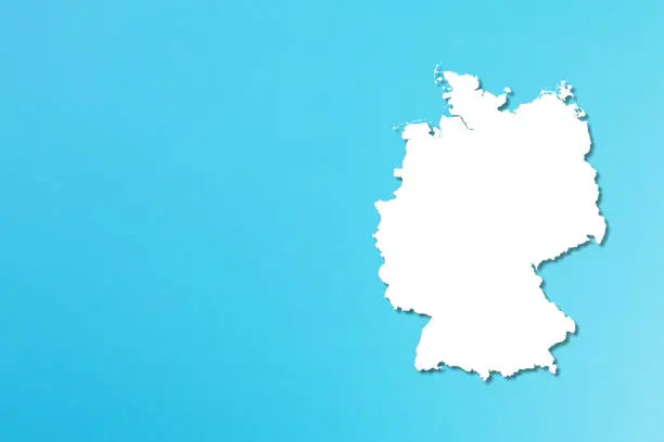 Germany map on blue background with copy space