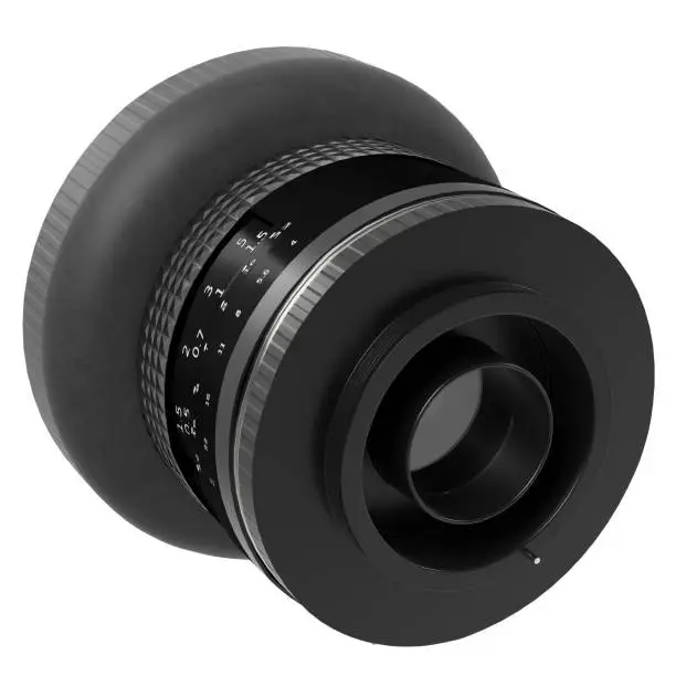 3D rendering illustration of a camera or photographic lens