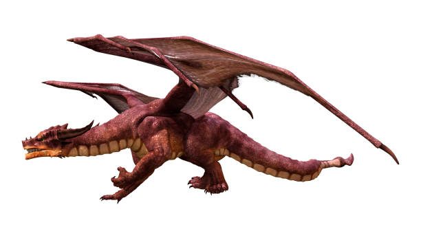 istock 3D illustration fantasy dragon on white 1176562554