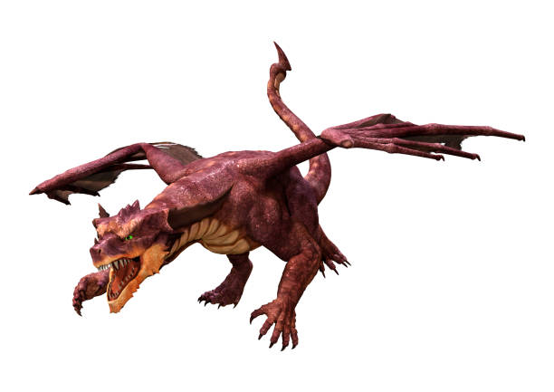 3D rendering of a fantasy dragon isolated on white background