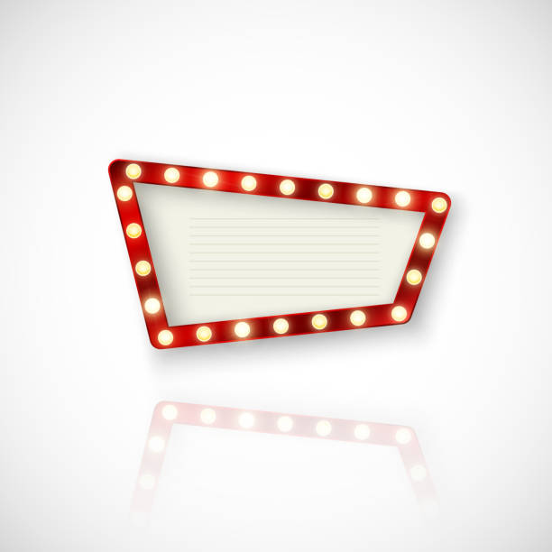 istock Retro Sign. Signboard with shiny lights and reflection. Vector illustration isolated on white background 1176562676
