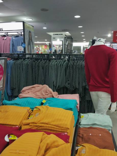 Clothes hanging in the clothes store