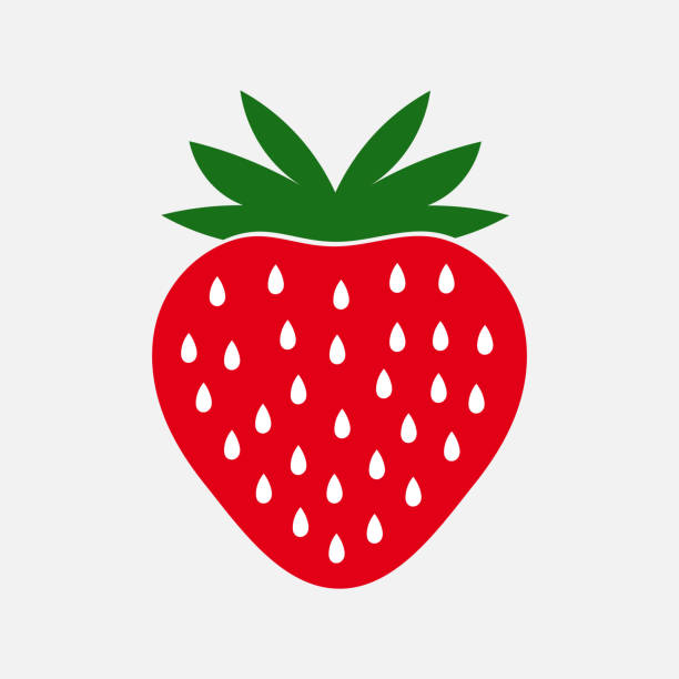 stockillustraties, clipart, cartoons en iconen met aardbei fruit pictogram. - strawberry
