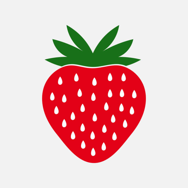 икона клубничных фруктов. - strawberry stock illustrations