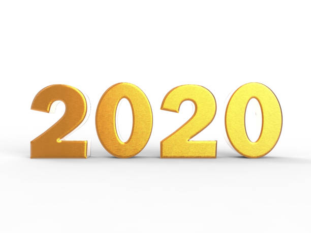 istock Realistic gold 2020 bold letters, text, word Isolated On White Background, New Year, 3D Illustration 1176566516